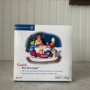 Department 56 Snow Village Campbell’s Accessory M' m! M' m! Good! #56.55179 EUC